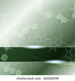 Green science background with transparencies (eps10); jpg version also available