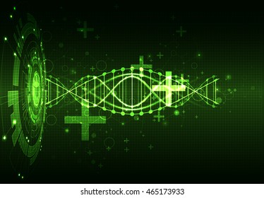 Green science template, DNA molecules background. Vector illustration.