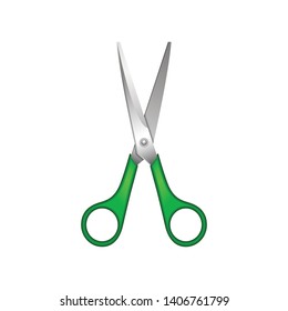 green scissors isolated on white