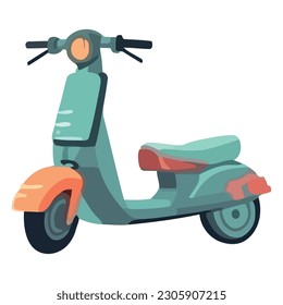 Green scooter design over white