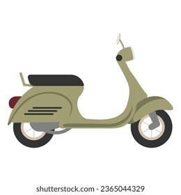 Green scooter simple isolated illustration