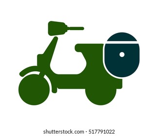 green scooter vehicle conveyance transport transportation logo image vector icon