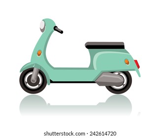 green scooter, vintage motorcycle