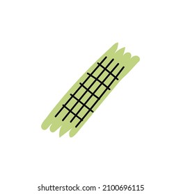 Green Scotch Sticker  hand drawn naive art