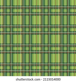 Green Scottish Plaids Abstract Seamless Pattern. Digital Paper Background.
