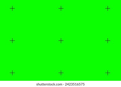 Fondo de la tecla croma de pantalla verde, marco de la cámara del visor, plantilla de pantalla de película de vídeo, superposición. Pantalla de cine con cuadrícula.