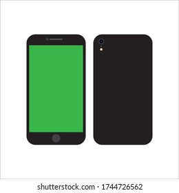 Bildschirm mit grünem Bildschirm und rückseitige Telefonnummer