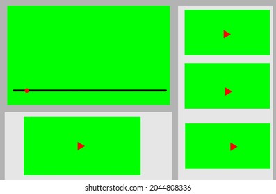 El diseño de pantalla verde es similar al de un reproductor de vídeo. modelo vectorial