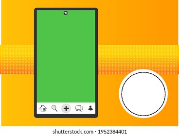 Green screen vector device for vertical videos