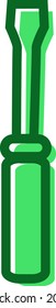 Green screwdriver, illustration, vector on a white background.