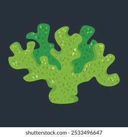 green sea coral in flat vector design.