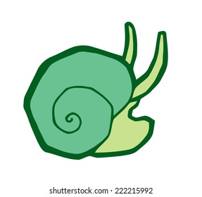 Green sea snail - stylized vector illustration