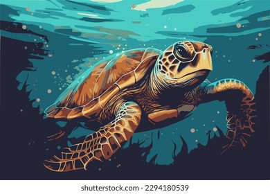 Green sea turtle in