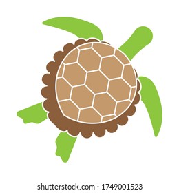 Green sea turtle or marine turtle flat icons for apps and websites