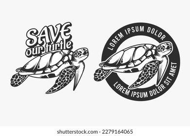 green sea turtle silhouette illustration