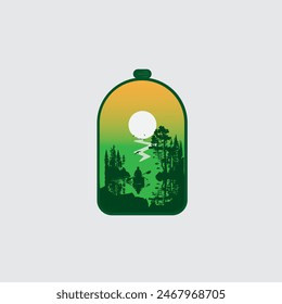 green sea view in a bottle