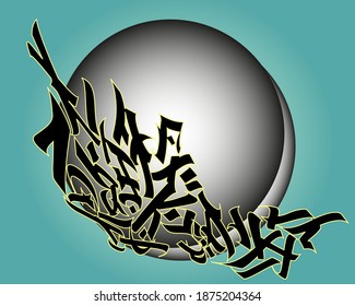 green sea water sheet with letters and white, tones of green