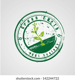 green seal over gray background vector illustration