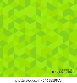 Green seamless abstract pattern. Bright geometric polygon print. Endless mosaic tile vibrant texture