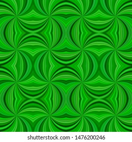Green seamless abstract psychedelic curved stripe pattern background - vector burst graphic