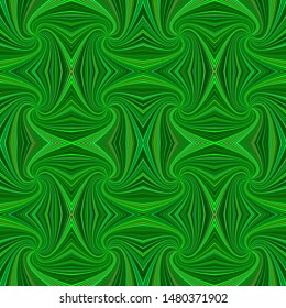 Green seamless abstract psychedelic spiral stripe pattern background - vector curved ray burst design
