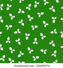 Green Seamless  Acorns Background