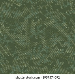 Green Seamless Army Camouflage, Vector Art.  Repeated Graphic Beige Creative, Camo Design. Brown Repeated Military Camouflage, Vector Backdrop. Seamless Vector Patterd Design.
