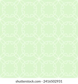 Green seamless background with circles and arcs, texture pattern for wallpaper and textile. Natural summer mosaic pattern of geometric shapes in trendy style.