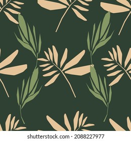 Green seamless background with leaves