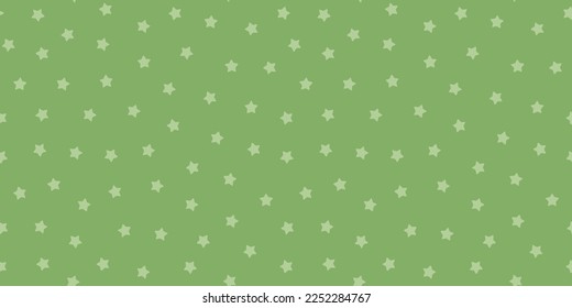 Green seamless banner with green small stars