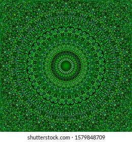 Green seamless botanical garden mandala pattern background design - abstract bohemian vector ornament wallpaper illustration