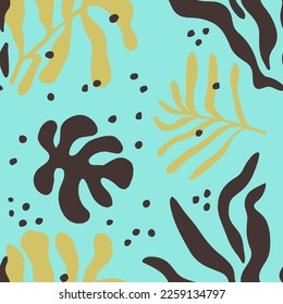 Green Seamless Classic Branch Quill Design. Hippie Seamless Color Retro Lines, Seamless Vector. Black Repeated Fashion Decorative Element Pattern. 