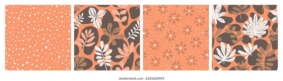 Green Seamless Classic Plant Surface Collection. White Seamless Elegant Branch Illustration, Seamless Backdrop. Bright Continuous Doodle Spring Shape Background. 
