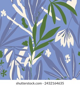 Green Seamless Classic Retro Paint Design. Vibrant Endless Color Beauty Textile, Seamless Art. Black Continuous Nature Graphic Illustration Wallpaper. 