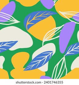 Green Seamless Color Garden Watercolor Print. Light Repeated Fashion Spring Quill, Seamless Wallpaper. Black Continuous Summer Branch Style Vector. 
