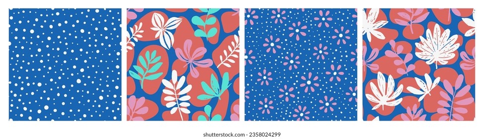 Green Seamless Contemporary Modern Element Background. Pastel Continuous Fashion Decorative Artwork, Seamless Design. Blue Repetitive Color Spring Decor Set. 