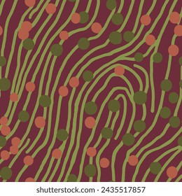 Green Seamless Contemporary Simple Element Vector. Purple Continuous Decoration Vintage Shape, Seamless Wallpaper. Blue Repetitive Elegant Trendy Leaves Design. 