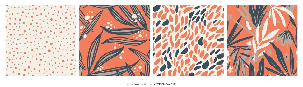 Patrón De Superficie De Árbol Contemporáneo Verde Sin Margen. Líneas de jungla de verano sin fin, Impresión sin inconvenientes. Vector De Tejidos Modernos De Color Repetitivo Pastel. 