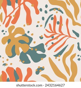 Green Seamless Creative Trendy Ornament Wallpaper. Pastel Endless Contemporary Bloom Artwork, Seamless Background. Light Seamless Nature Fresh Illustration Backdrop. 
