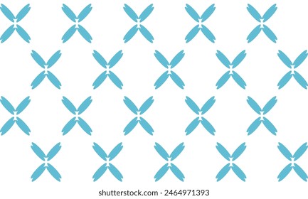 Green Seamless crosses vector pattern, isolated on white background. Flat design geometric pattern. Vector color, seamless repeat cross x pattern design for fabric printing checkerboard, chessboard