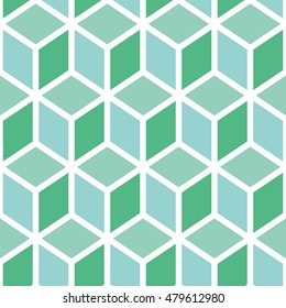 A green seamless cube style pattern illustration