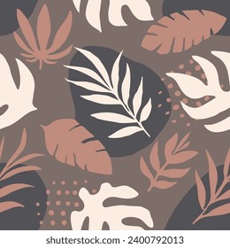 Green Seamless Decoration Graphic Surface Print. Pink Endless Summer Palm Ornament, Seamless Design. Vibrant Repetitive Classic Artistic Artwork Vector. 