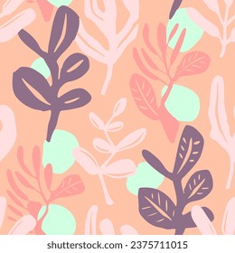 Green Seamless Decoration Natural Scribble Background. Hippie Repeated Classic Organic Surface, Seamless Backdrop. Pink Endless Summer Retro Watercolor Design. 