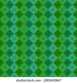 Grüne nahtlose Diagonalfliesen. Vektorgrafik ist mehrfarbiges, mehrfarbiges Ornament.