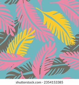 Green Seamless Doodle Beach Template Background. Dark Repetitive Fashion Natural Illustration, Seamless Print. Orange Endless Creative Tropic Style Pattern. 