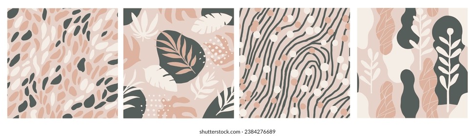 Green Seamless Doodle Spring Leaves Design. Gradient Endless Fashion Blossom Scribble, Seamless Collection. Black Continuous Contemporary Retro Fabrics Texture. 
