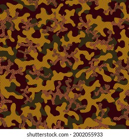 Green Seamless Doted Vector Print. Khaki Camouflage Seamless Pattern. Camouflage Texture Beige Repeated Abstract Graphic Pattern. Olive Repeated Camo Graphic Background. Dark