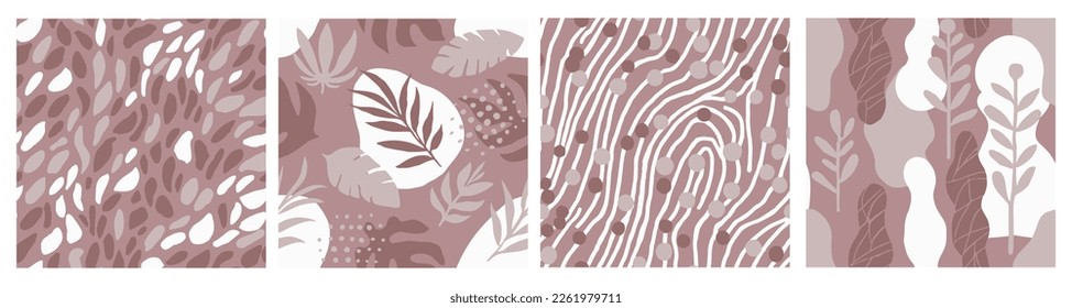 Green Seamless Elegant Organic Scribble Set. Forma Gráfica De Moda Continua Naranja, Sensación De Fondo Sin Marea. Fondo de las líneas de jungla de Doodle Repetitivo Negro. 