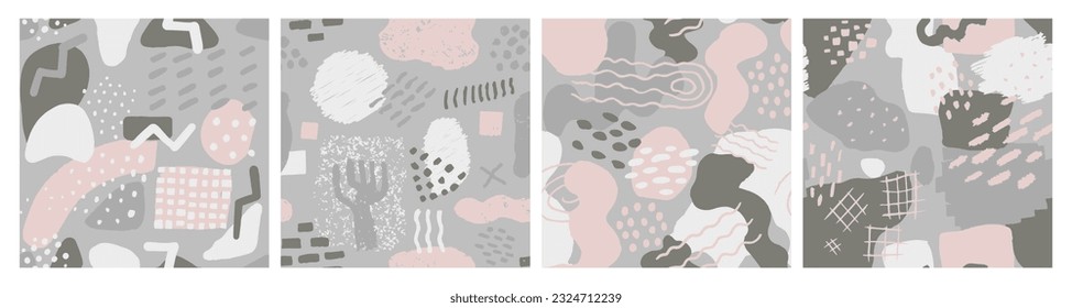 Green Seamless Elegant Vintage Surface Art. Orange Repetitive Brushed Geometric Watercolor, Seamless Paper. Blue Continuous Creative Decorative Template Silhouette