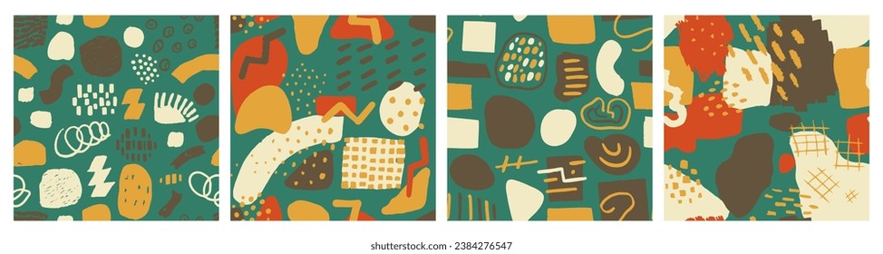 Green Seamless Fashion Artistic Surface Cover. Pastel Repetitive Creative Beautiful Invitation, Seamless Backdrop. Dark Repeated Contemporary Beauty Style Doodle
